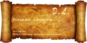 Donauer Levente névjegykártya